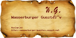 Wasserburger Gusztáv névjegykártya